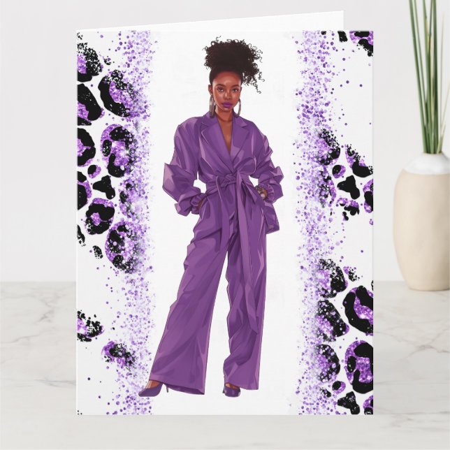 African American Black Queen Melanin Sista Shopp Card (Front)