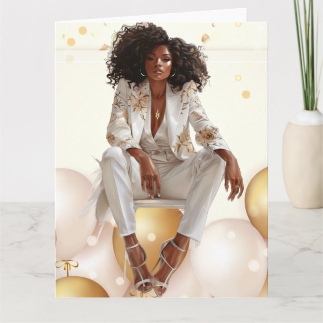 African American Black Queen Melanin Sista Shopp Card (Front)