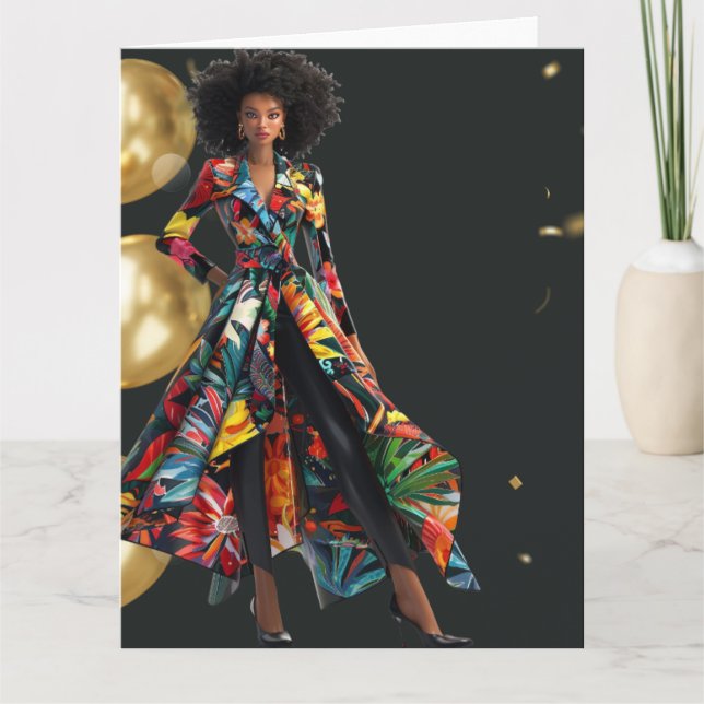 African American Black Queen Melanin Sista Shopp Card (Front)