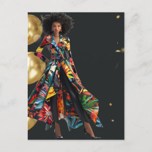 African American Black Queen Melanin Sista Shopp Holiday Postcard