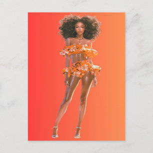 African American Black Queen Melanin Sista Shopp Holiday Postcard