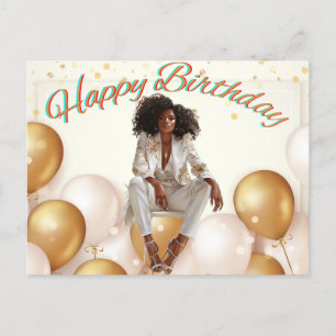 African American Black Queen Melanin Sista Shopp Holiday Postcard