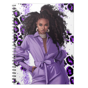 African American Black Queen Melanin Sista Shopp Notebook