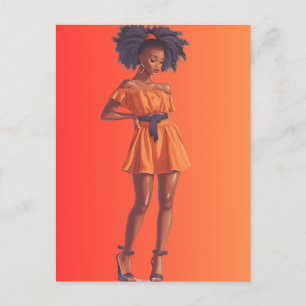 African American Black Queen Melanin Sista Shopp Postcard