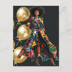 African American Black Queen Melanin Sista Shopp Postcard