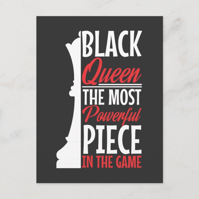 African American Black Queen Most Powerful Chess P Postcard (Front)