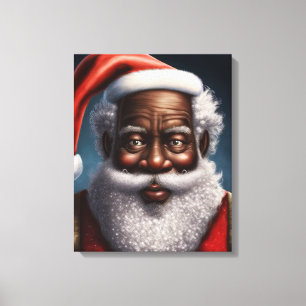 African American  , Black Santa Claus  Canvas Print