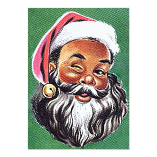 African American Black Santa Claus Christmas Card