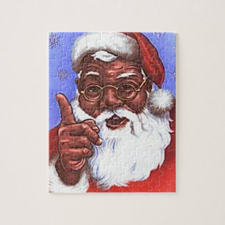 African American Black Santa Claus Christmas Jigsaw Puzzle
