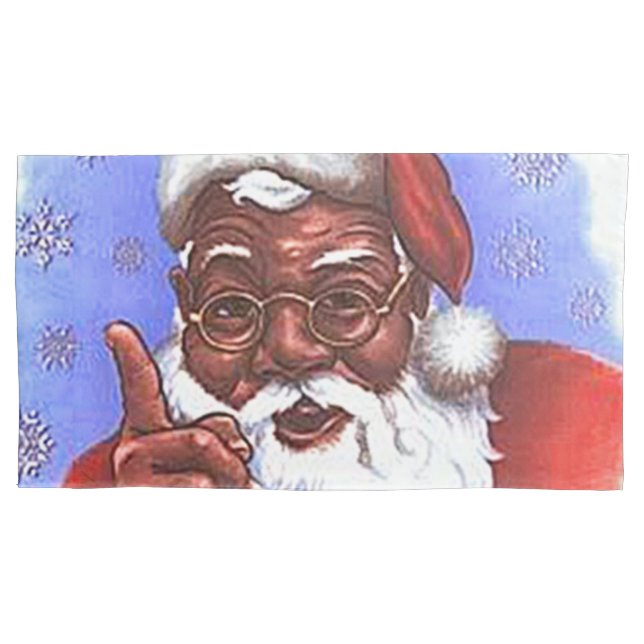 African American Black Santa Claus Christmas Pillowcase (Front)
