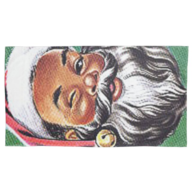 African American Black Santa Claus Christmas Pillowcase (Front)
