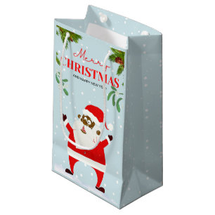 African American Black Santa Claus Christmas Small Gift Bag