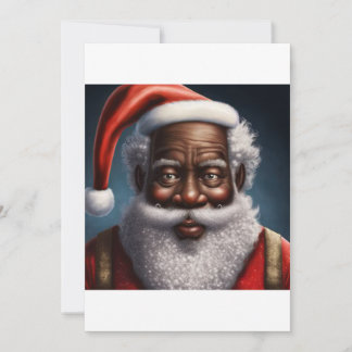 African American  , Black Santa Claus T-Shirt Holiday Card