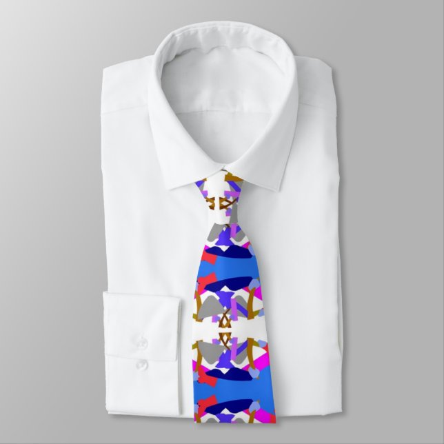 African American blue and white Tie (Tied)