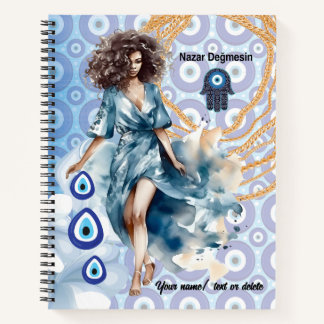 African American Boss lady, Evil eye  Notebook