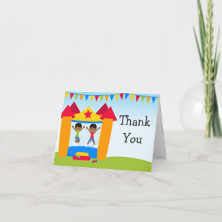 African American Bounce House Party Thank You Card