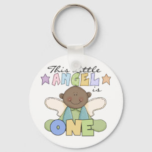 African American Boy 1st Birthday Tshirts Keychain