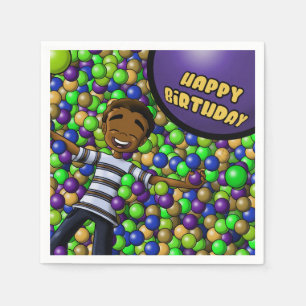 African American Boy Birthday Napkin
