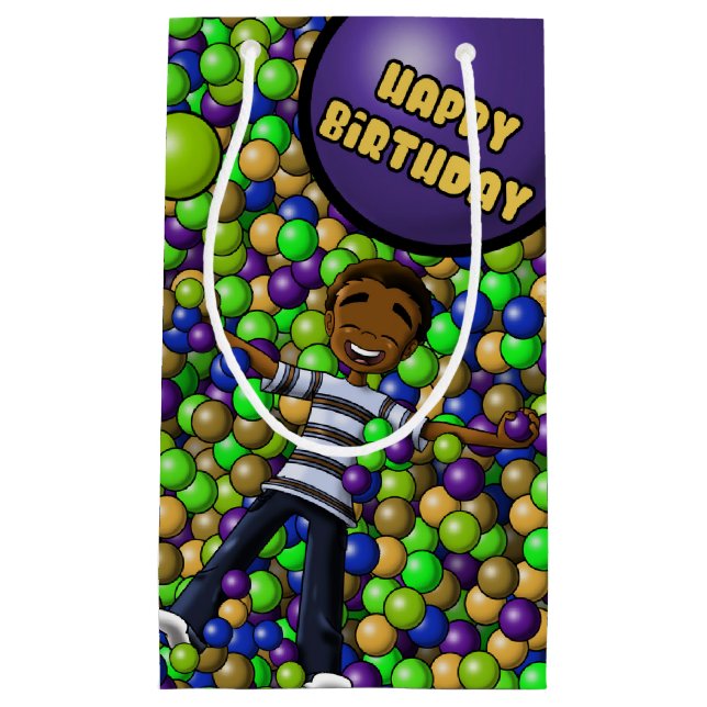 African American Boy Birthday Small Gift Bag (Front)