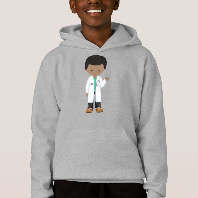 African American Boy, Doctor, Lab Coat, Medicine (Front)