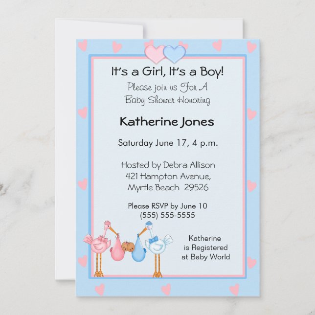 African American Boy Girl Twins Invitation (Front)
