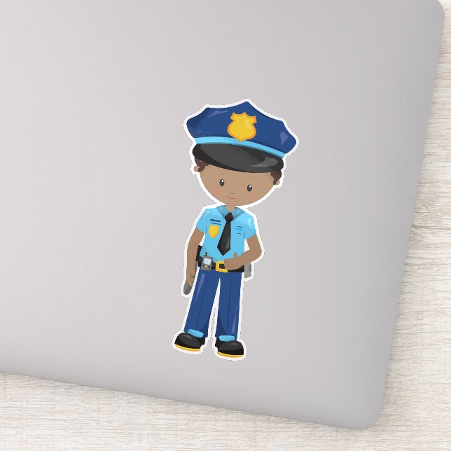 African American Boy, Policeman, Police Officer (Detail)
