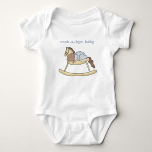 African American Boy Rocking Horse Baby Bodysuit