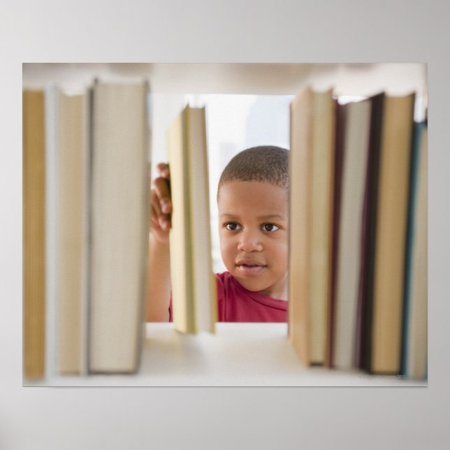 African American boy selecting book Poster (Front)