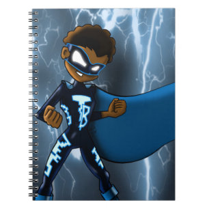 African American Boy Superhero Notebook