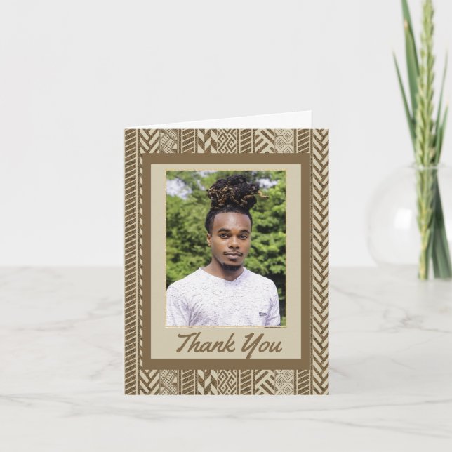 African American Boy's Graduation Thank You Card (Front)