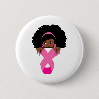 African American Breast Cancer Awareness Black Wom 2 Inch Round Button