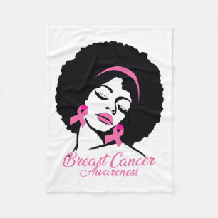 African American Breast Cancer Awareness Black Wom Fleece Blanket