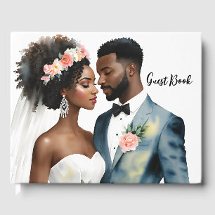 African American Bridal Couple Wedding Guest Book