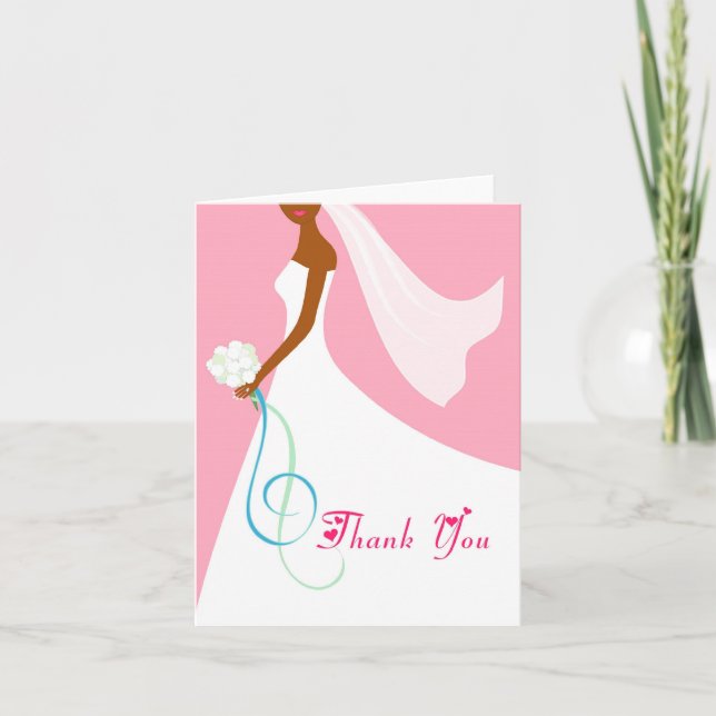 African American Bride - Thank You Cards (Front)