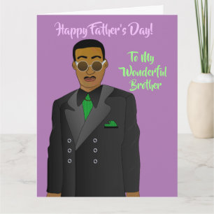 African American Brother Suit & Tie Birthday Card