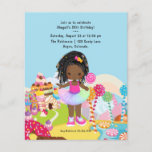 African American Candy Land Girl Birthday Party Flyer<br><div class="desc">African American braids tutu girl candy-themed birthday party invitation with a pink influence customizable to your event specifics. Envelopes are not included. For thicker invitations with envelopes included and matching products on the same theme please see the collection below.</div>