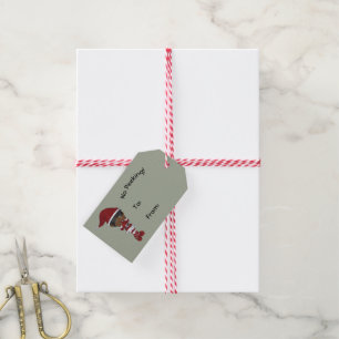 African American Child No Peeking Christmas Tags