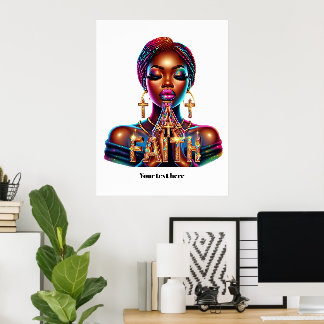 African American Christian Faith Inspirational Poster