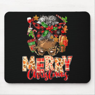 African American Christmas African Black Xmas Mom Mouse Pad