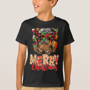 African American Christmas African Black Xmas Mom  T-Shirt