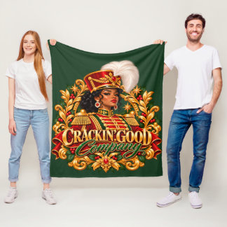 African American Christmas Black Woman Nutcracker Fleece Blanket