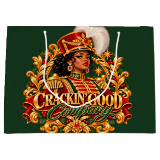 African American Christmas Black Woman Nutcracker Large Gift Bag