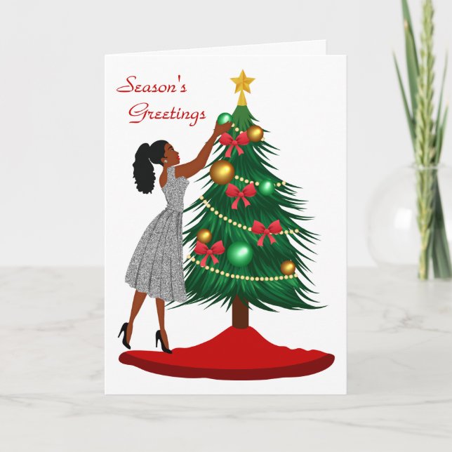 African American Christmas Card Woman (Front)