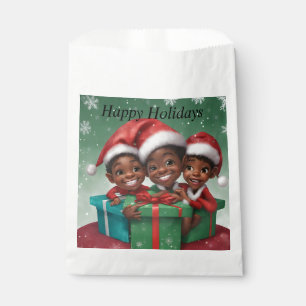 African American Christmas Elfs  Favour Bag
