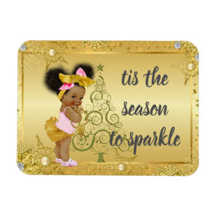 African American Christmas Magnet