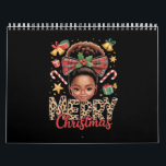 African American Christmas Messy Bun Black Mom  Calendar<br><div class="desc">African American Christmas Messy Bun Black Mom Xmas</div>