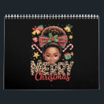 African American Christmas Messy Bun Black Mom  Calendar<br><div class="desc">African American Christmas Messy Bun Black Mom Xmas</div>