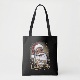 African American Christmas Pajamas Santa Claus Tote Bag
