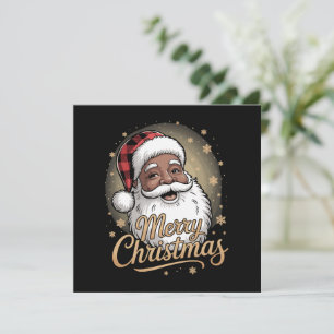 African American Christmas Pyjamas Santa Claus  Invitation