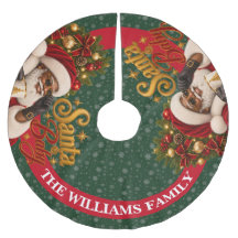African American Christmas Tree Skirt Santa Baby